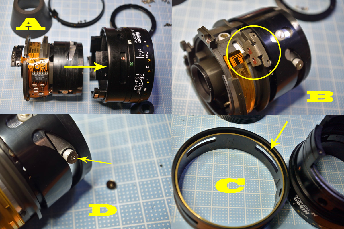 nikkor35-70mm鏡筒を分割